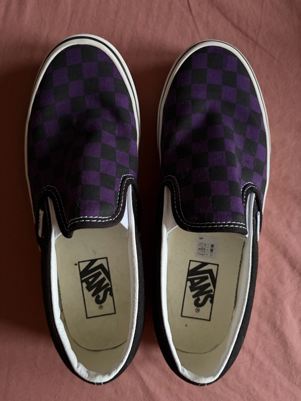 Vans Checkerboard Slip-On in Purple and Black